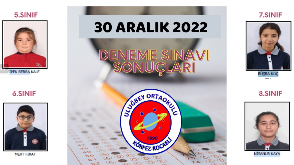 DENEME SINAVI SONUÇLARI (30 ARALIK 2022)
